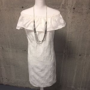 Sail to Sable off the shoulder polka dot dress